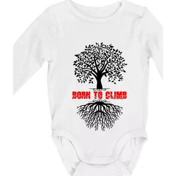 Born to climb - Body kojenecké s dlouhým rukávem - Dlouhý r. do 3 měs ( Bílá )