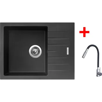 Kuchyňský dřez Set Sinks PERFECTO 650 + baterie ELASTA S nerez/černá Označení: Pureblack