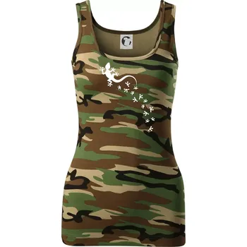 Geocaching Gekoni - Dámské Maskáčové tílko - S ( Hnědý maskáč )