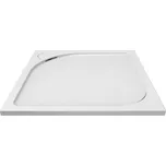 Mereo Čtvercová sprchová vanička s oblým krytem sif., 90x90x3 cm, vč. sif., bez nožiček, litý mramor