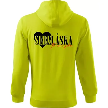 Pánská mikina Sebeláska ta mi jde - Mikina s kapucí na zip trendy zipper - L ( Limetková )