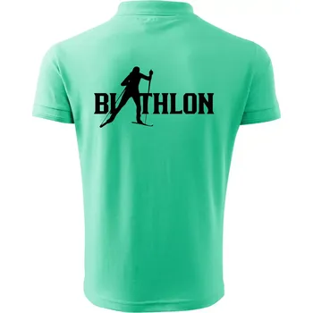 Pánská košile Biathlon nápis - Polokošile pánská Pique Polo 203 - 5XL ( Mátová )