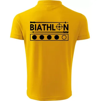 Pánská košile Biathlon terč a hůlky - Polokošile pánská Pique Polo 203 - 2XL ( Žlutá )