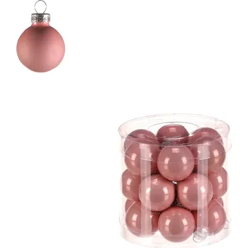 Kulaté skleněné ozdoby - pr. 3 cm, růžové, cena za balení (18 ks) - VAK138-3