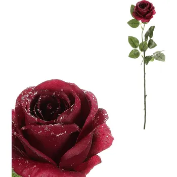 Růže - umělá řezaná, fialová, jemně ojíněná - NL0212 PUR