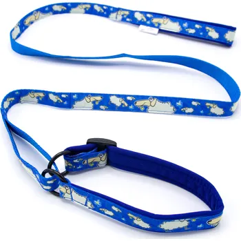 Obojek pro psa Pískací Potvůrky Agility vodítko – motiv ovečky, různé barvy Velikost: Small, Barva: tmavě modrá (ovečky)