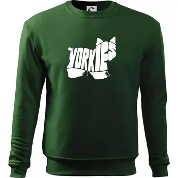 Pánská mikina Jorkšírský teriér - Yorkie - Nápis v těle - Mikina Essential pánská - M ( Lahvově zelená )