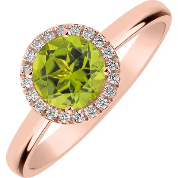 Prsten Prsten s diamanty a peridotem Bonbon