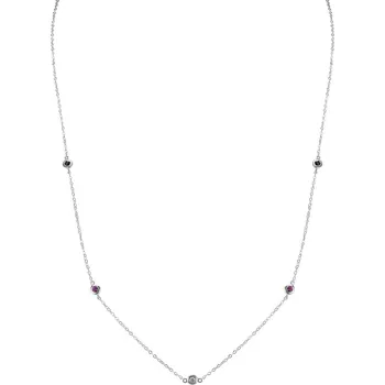 Náhrdelník Náhrdelník s diamantem, rubíny a safíry Dots