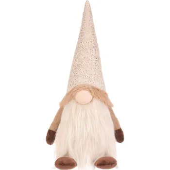 Skřítek - látková figurka, stojící, béžovo-hnědá - ANE9718