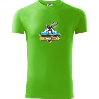 Pánské oblečení Biathlon logo - Viper FIT - Pánské zůžené tričko - M ( Apple Green )