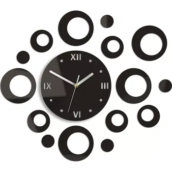 Hodiny 3D nalepovací hodiny Ring wenge