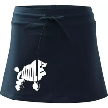 Dámská sukně Pudl - nápis v těle - Sportovní sukně - two in one - M ( Námořní modrá (velmi tmavá - téměř černá) )