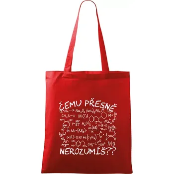 Nákupní taška Chemie - Čemu přesně nerozumíš? - Taška bavlněná - 42 x 38 cm ( Červená )