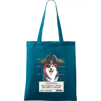 Nákupní taška Lump a darebák husky - Taška bavlněná - 42 x 38 cm ( Petrolejová )