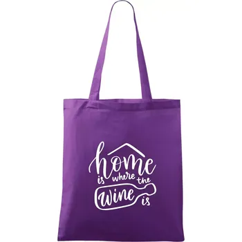 Home is where wine is - Taška bavlněná - 42 x 38 cm ( Fialová )