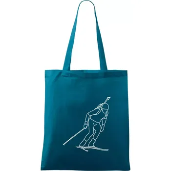 Biatlonista skica - Taška bavlněná - 42 x 38 cm ( Petrolejová )