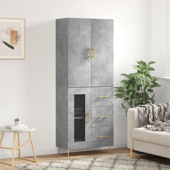 Příborník do zásuvky vidaXL Skříň highboard 69,5 x 34 x 180 cm kompozitní dřevo [3195948] Barva: Betonová šedá