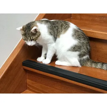 Protiskluzový profil L na schody s odolnou 3M páskou, délka 123 cm - Černá / 1,25 m / 49 mm