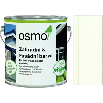 Olej na dřevo Osmo zahradní a fasádní barva 7262 bílá krycí RAL 9010 2,5L