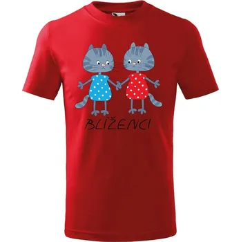 Dětská móda DOBRÝ TRIKO Dětské tričko Zvěrokruh kočky Blíženci Velikost: 110 /4 roky, Barva: Červená