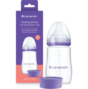 Skleněná kojenecká láhev 240ml s NaturalWave TM savičkou (M)