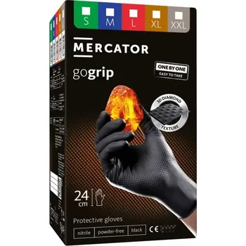 Pracovní rukavice Nitrilové rukavice, extra pevné, odolné chemikáliím, velikost XL, černé, 100 ks