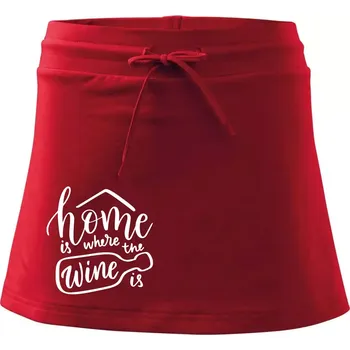 Dámská sukně Home is where wine is - Sportovní sukně - two in one - S ( Červená )