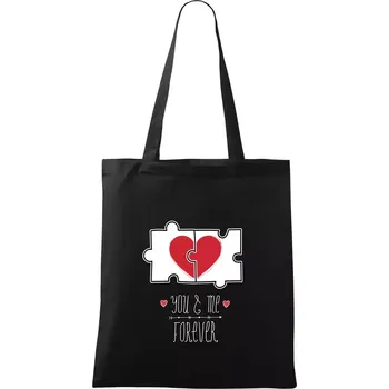 You and me forever - Taška bavlněná - 42 x 38 cm ( Černá )