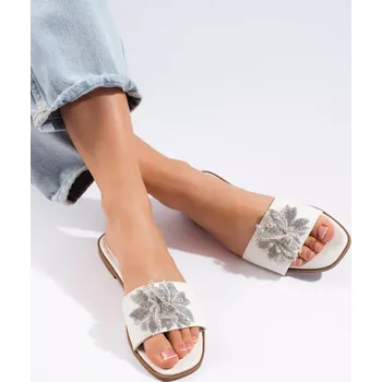 Pánské ponožky Luxusní dámské nazouváky bílé bez podpatku 37