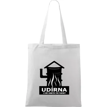 Udírna je můj domeček pro panenky - Taška bavlněná - 42 x 38 cm ( Bílá )