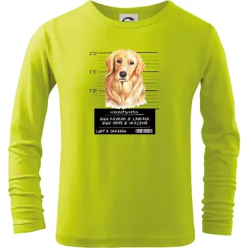 Chlapecké tričko Lump a darebák zlatý retrívr - Triko dětské Long Sleeve - 122 cm/6 let ( Limetková )