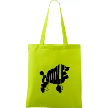 Pudl - nápis v těle - Taška bavlněná - 42 x 38 cm ( Limetková )