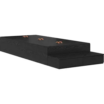 Ložnice vidaXL Rám postele s úložným prostorem se zásuvkou Černý dub 80 cm [3335598]