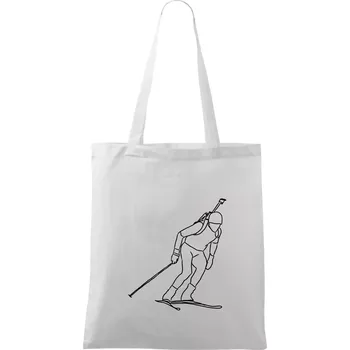Biatlonista skica - Taška bavlněná - 42 x 38 cm ( Bílá )