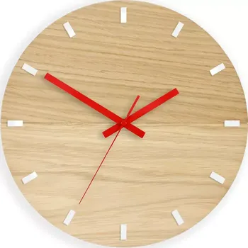 Hodiny Nástěnné hodiny Solo Wood hnědo-červené