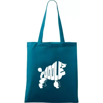 Pudl - nápis v těle - Taška bavlněná - 42 x 38 cm ( Petrolejová )