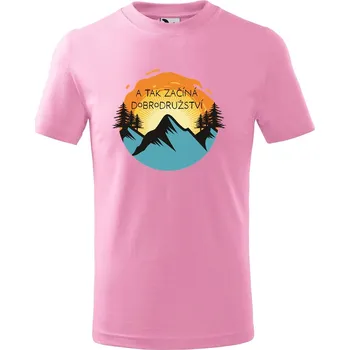 Chlapecké tričko DOBRÝ TRIKO Dětské tričko Začíná dobrodružství Velikost: 158/12 let, Barva: Růžová