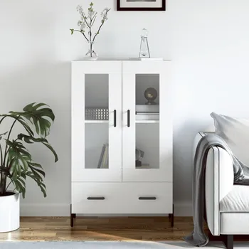 Příborník do zásuvky vidaXL Skříň highboard 69,5 x 31 x 115 cm kompozitní dřevo [828308] Barva: Bílá