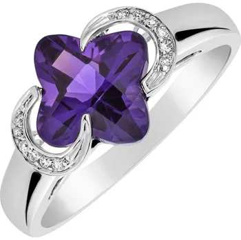 Prsten Prsten s ametystem a diamanty Scargil