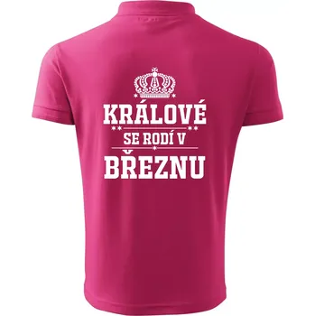 Pánská košile Králové se rodí v březnu - Polokošile pánská Pique Polo 203 - 4XL ( Purpurová )