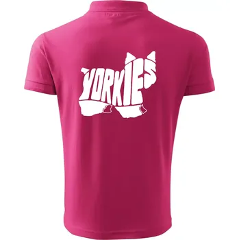 Pánská košile Jorkšírský teriér - Yorkie - Nápis v těle - Polokošile pánská Pique Polo 203 - 2XL ( Purpurová )
