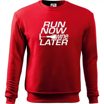 Chlapecké tričko Run now Wine later - Mikina Essential dětská - 158 cm/12 let ( Červená )