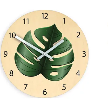 Hodiny Nástěnné hodiny Sheet hnědo-zelené