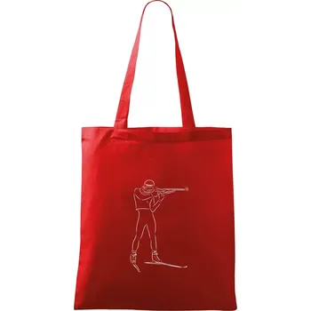 Nákupní taška Biatlon střelba - Taška bavlněná - 42 x 38 cm ( Červená )