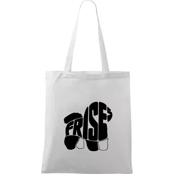 Bišonek - fries nápis v těle - Taška bavlněná - 42 x 38 cm ( Bílá )