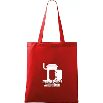 Nákupní taška Nespěchat a kouřit - Taška bavlněná - 42 x 38 cm ( Červená )