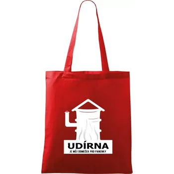 Nákupní taška Udírna je můj domeček pro panenky - Taška bavlněná - 42 x 38 cm ( Červená )