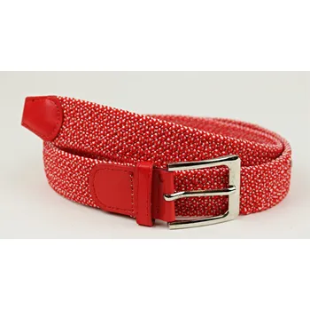 Opasek ELEVEN Textilní pružný opasek melír šířka 3 cm Barva: červená
