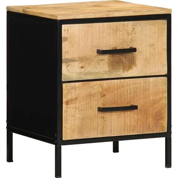 Ložnice vidaXL Noční skříňka se zásuvkou Hnědá a černá 40 x 35 x 50 cm [4019637]